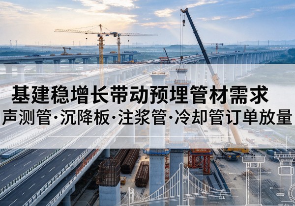 临朐基建稳增长带动预埋监测管材需求，声测管、沉降板、注浆管订单持续放量